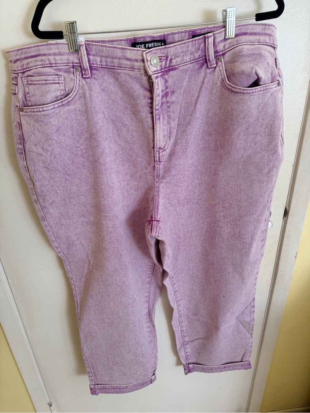 Joe Fresh Pale Lavender Cropped High-Rise Jeans